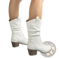 Cowboy Boots for Women Square Heel Mid Calf Pu Leather