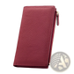 Cowhide Leather Anti Theft Rfid Long Zip Wallet
