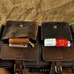 Vintage Crazy Horse Leather Satchel Bag with Brass Hardware