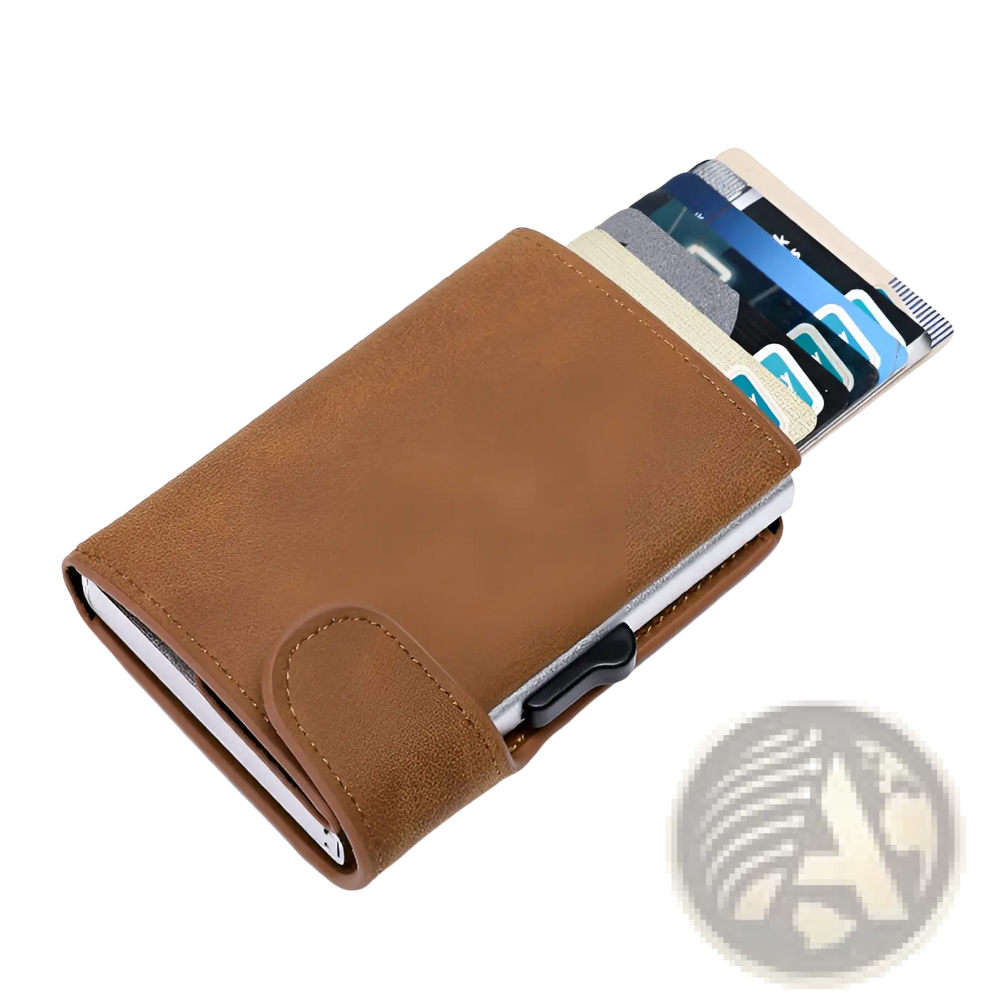 Crazy Horse Leather Metal Card Case Wallet