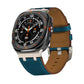 Premium Crazy Horse Leather Watch Strap with Silver Buckle