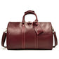Burgundy Crazy Horse Leather Duffel Tote Bag