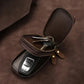 Premium Crazy Horse Leather Zip Key Case with Brass Clasp