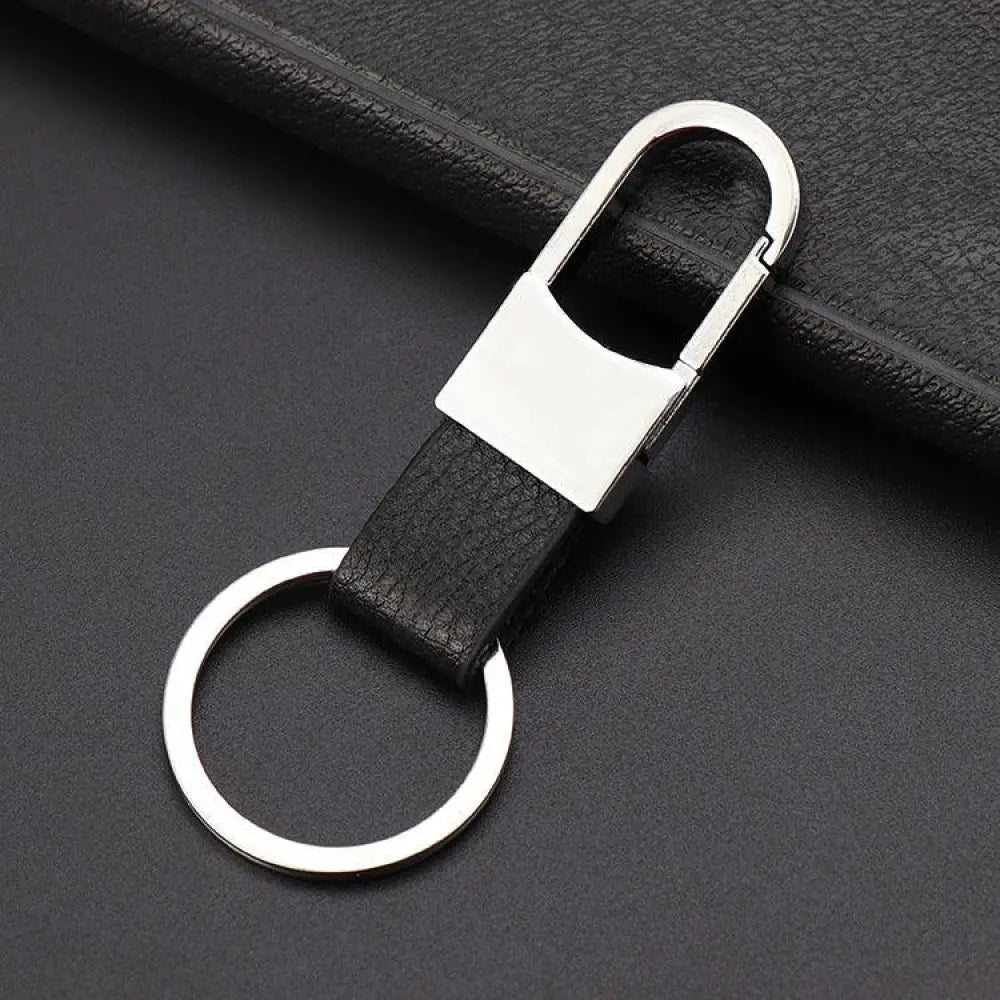 Premium Leather and Metal Carabiner Car Keychain