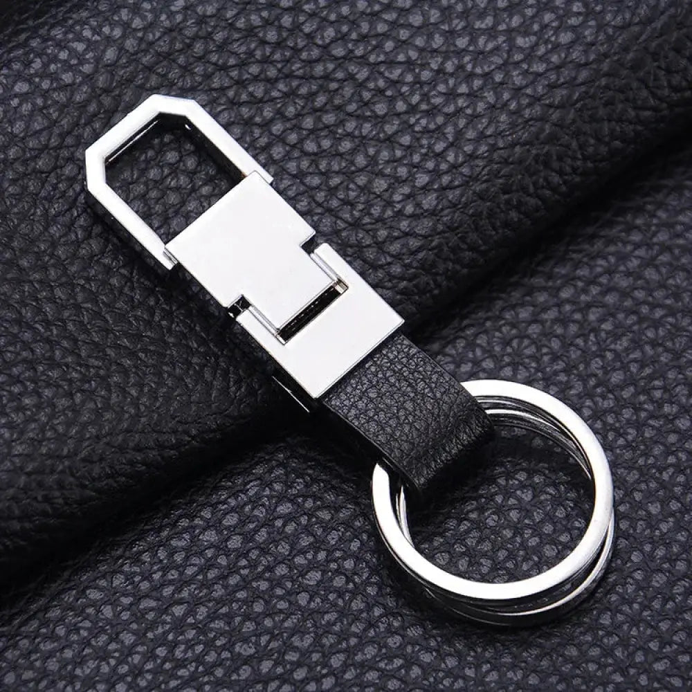 Premium Leather and Metal Carabiner Car Keychain
