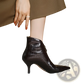 Croc Embossed Leather Stiletto Ankle Boots