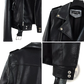 Crocodile Faux Leather Cropped Biker Jacket with Belt