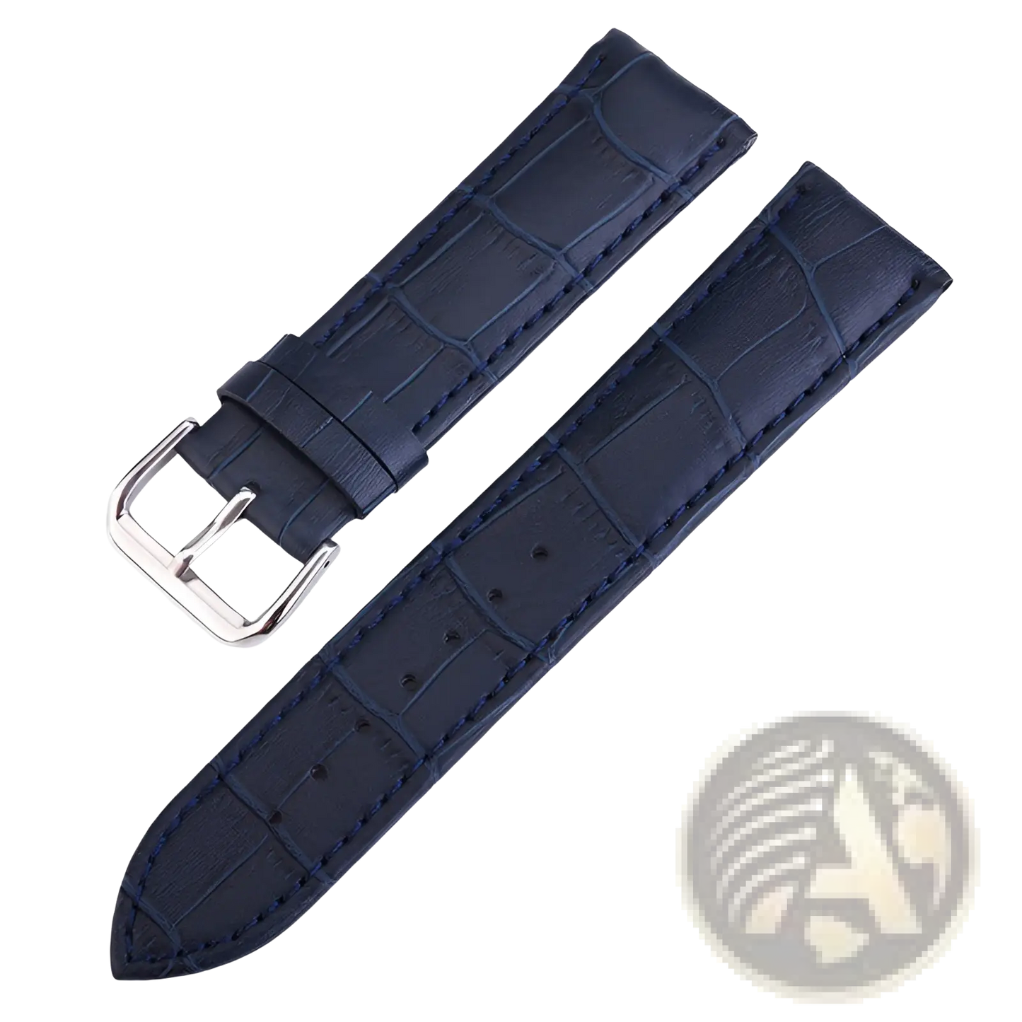 Crocodile Leather Watch Strap Set with Buckle