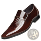 Crocodile Patent Leather Men's Loafers with Buckle