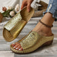 Crocodile Pattern Platform Wedge Sandals for Women