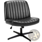 Cross Legged Office Chair Wide Swivel Armless Desk Chair