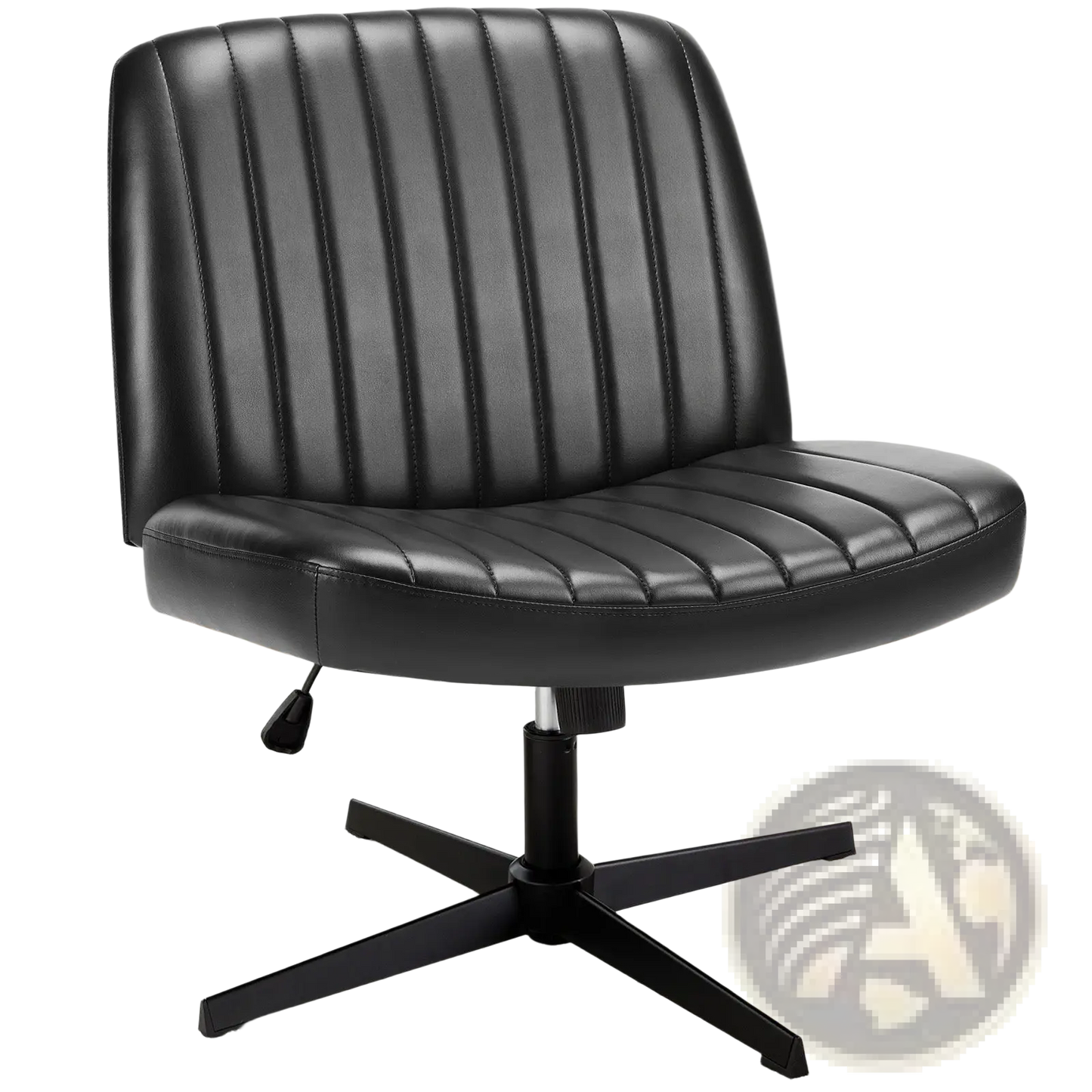 Cross Legged Office Chair Wide Swivel Armless Desk Chair