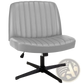 Cross Legged Office Chair Wide Swivel Armless Desk Chair
