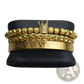 Crown Royal Diamond Beaded Bracelet Set with Braided Bands
