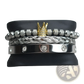 Crown Royal Diamond Beaded Bracelet Set with Braided Bands