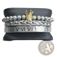 Crown Royal Diamond Beaded Bracelet Set with Braided Bands