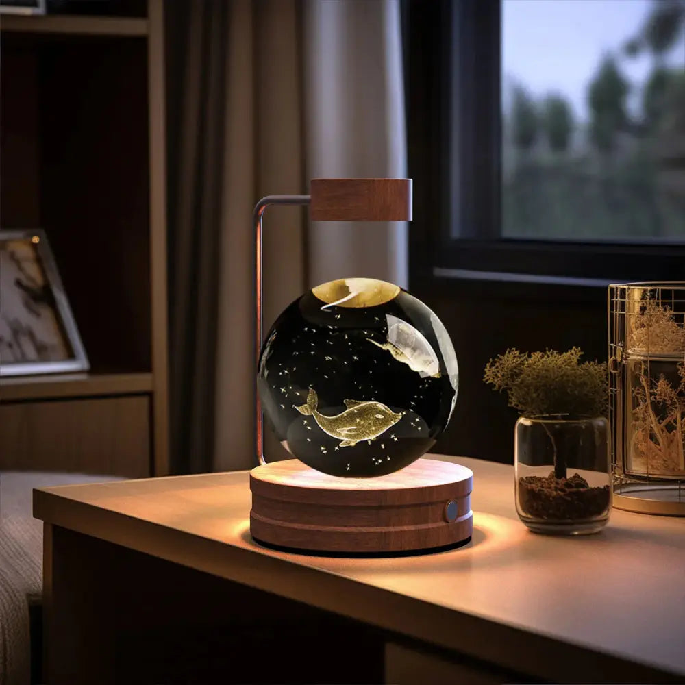 3d Crystal Ball Dinosaur Night Light Usb Bedside Lamp
