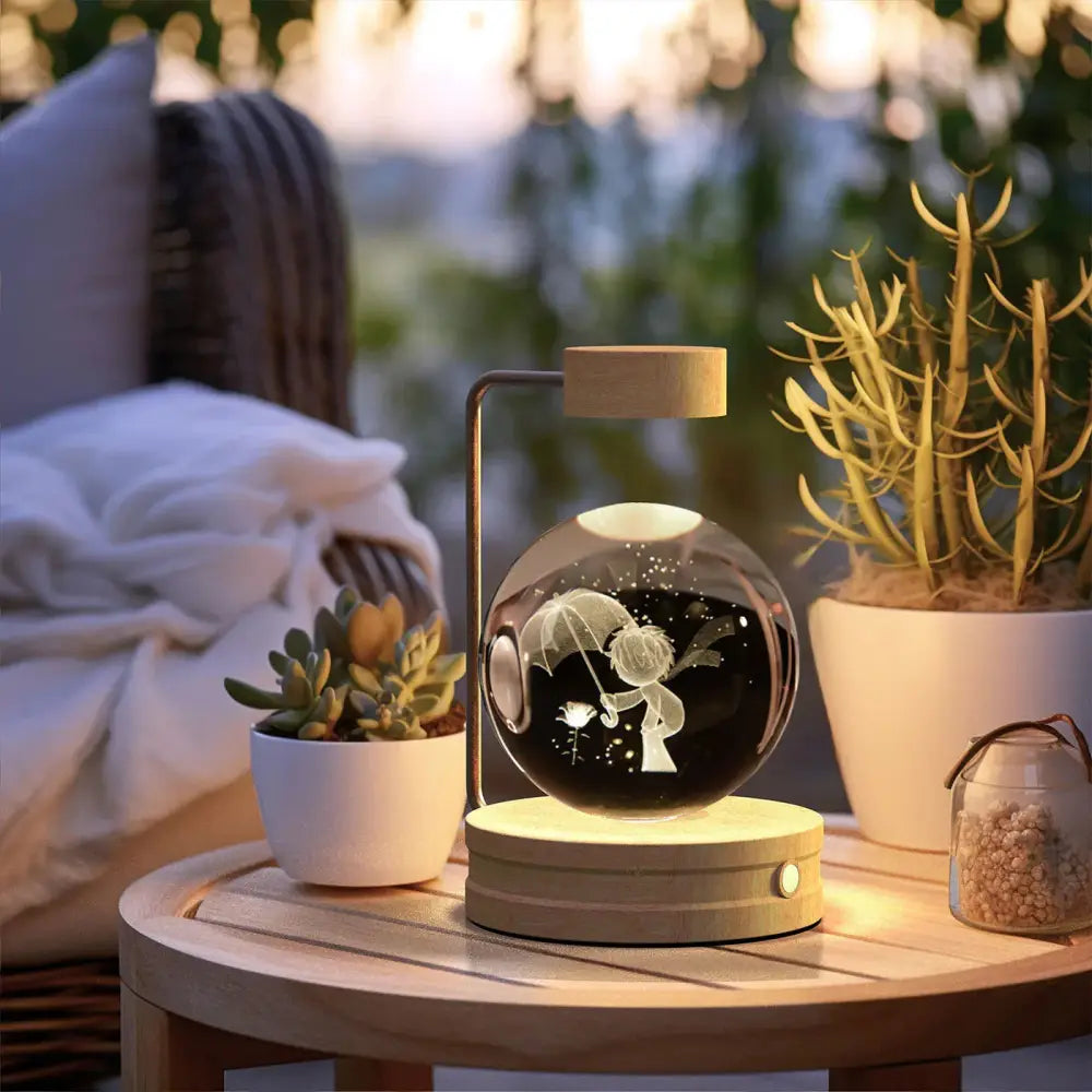 3d Crystal Ball Dinosaur Night Light Usb Bedside Lamp