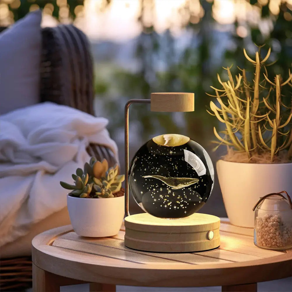3d Crystal Ball Dinosaur Night Light Usb Bedside Lamp