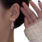 Crystal Bow and Pearl Dangle Earrings in Gold