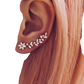Crystal Floral Vine Ear Climber Earrings for Women