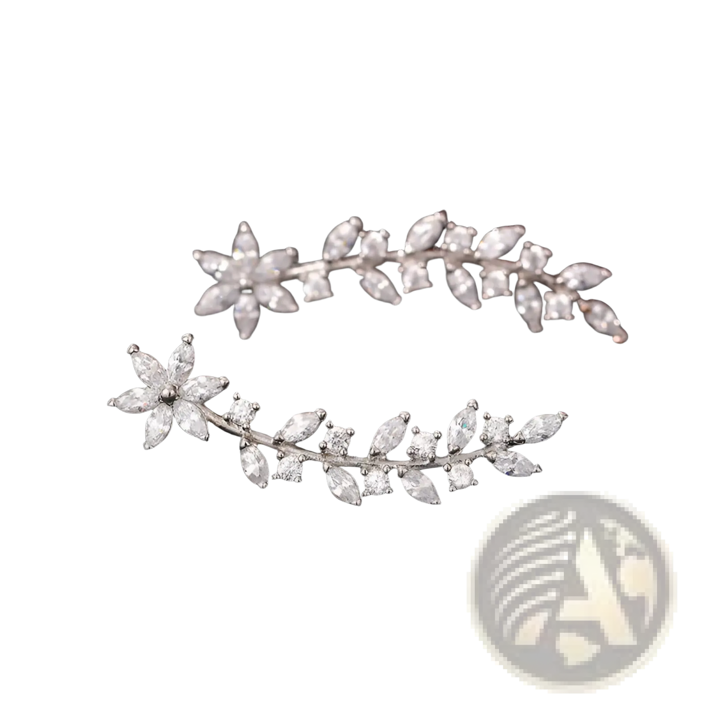 Crystal Floral Vine Ear Climber Earrings for Women