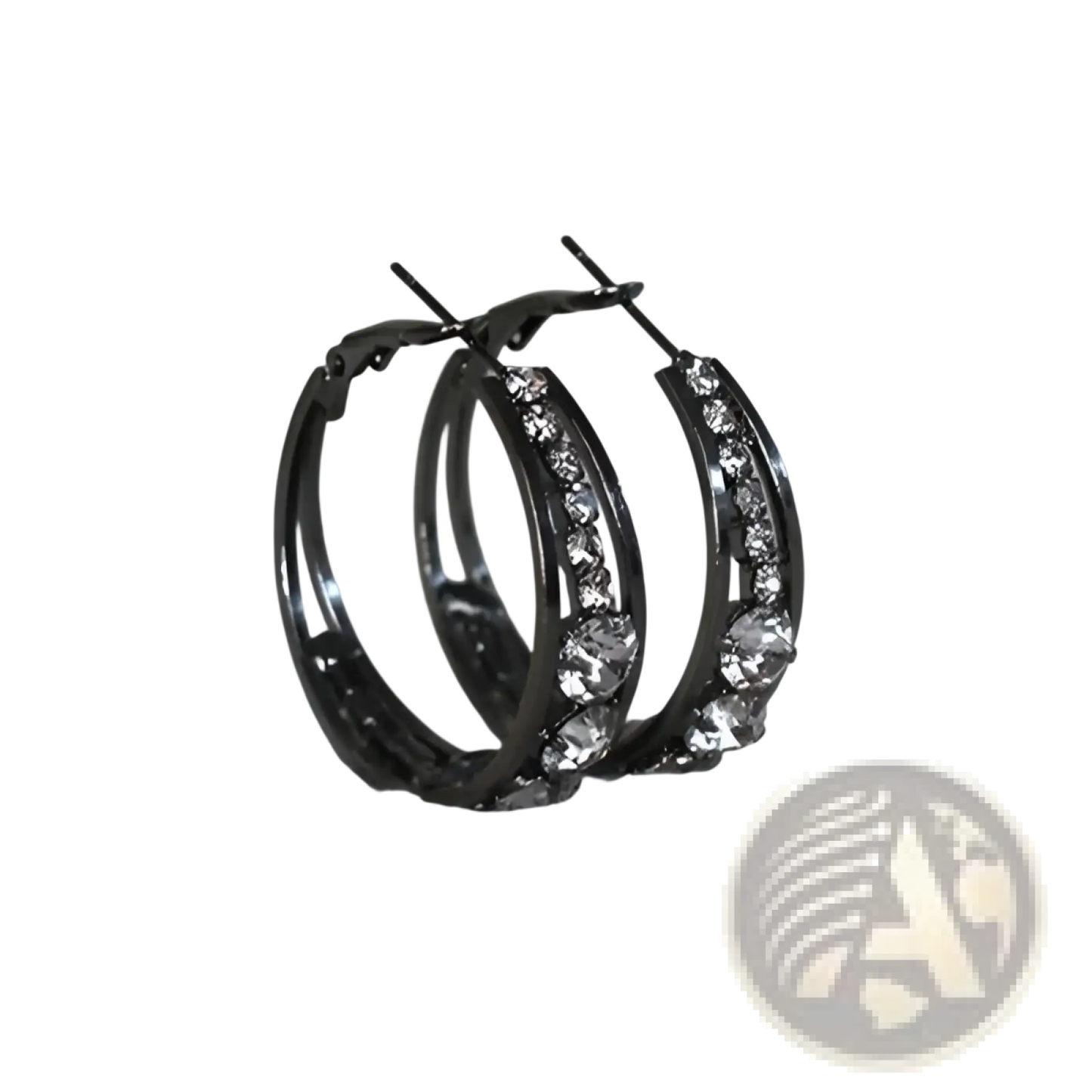 Crystal Inlaid Geometric Hoop Earrings for Women