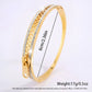 Crystal Interlocking Titanium Steel Zipper Bangle Bracelet
