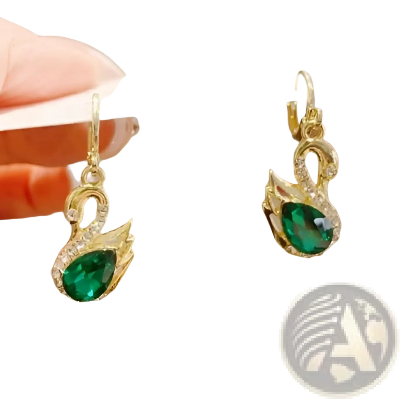 Crystal Rhinestone Swan Drop Earrings for Women