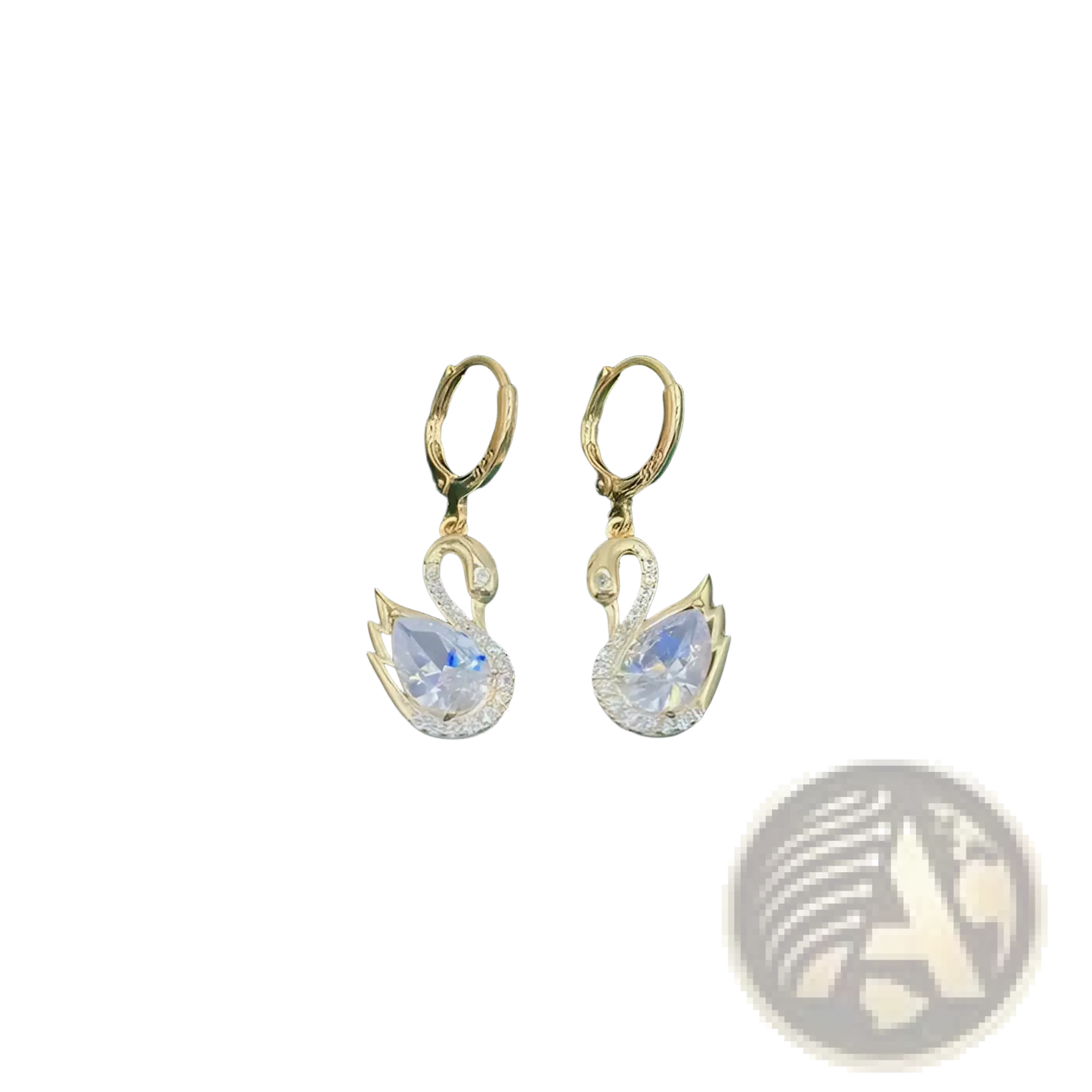 Crystal Rhinestone Swan Drop Earrings for Women