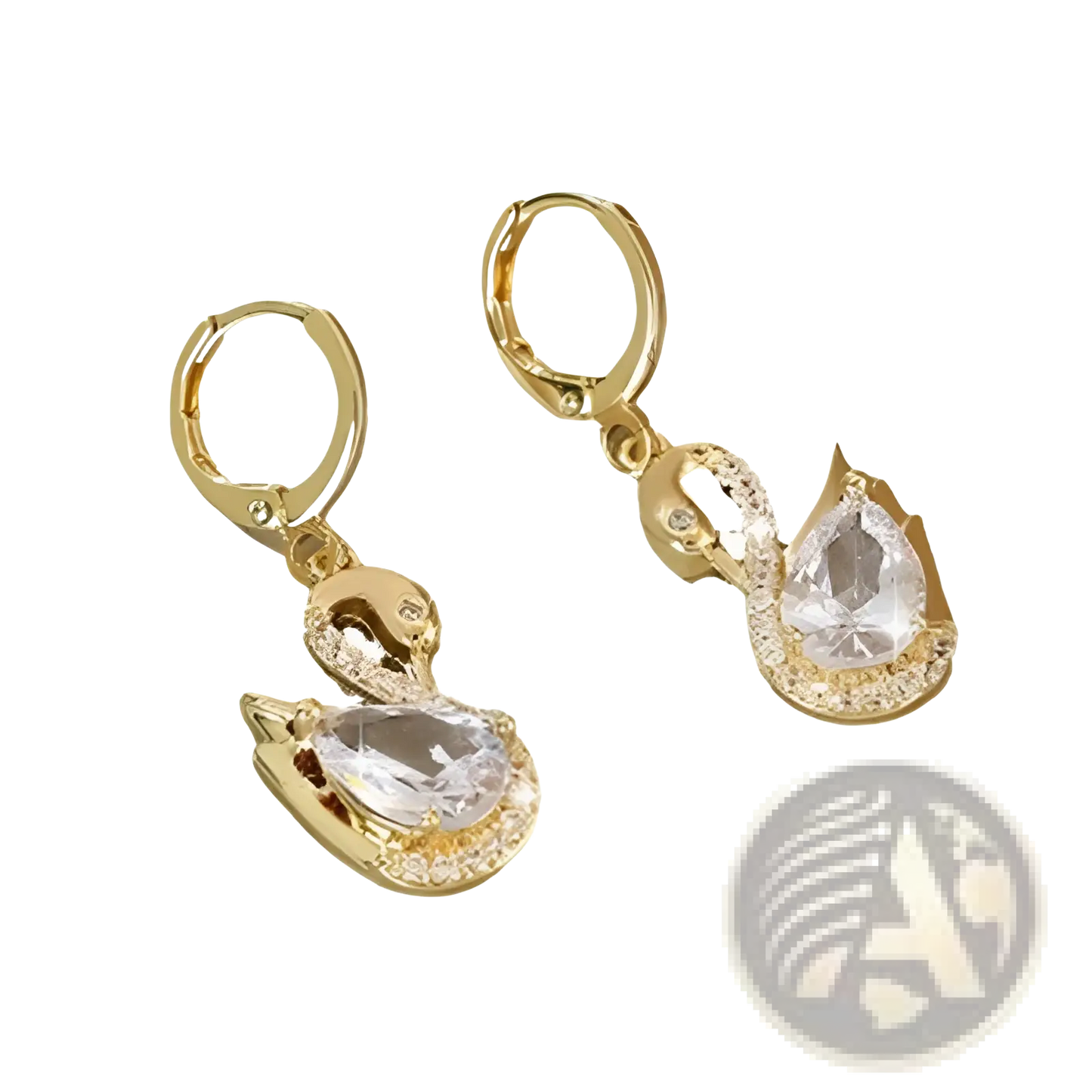 Crystal Rhinestone Swan Drop Earrings for Women