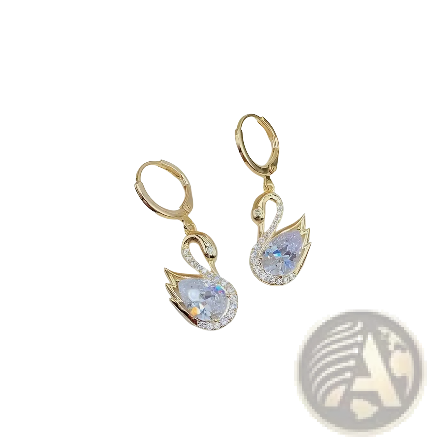 Crystal Rhinestone Swan Drop Earrings for Women