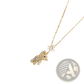 Crystal Star Bear Titanium Steel Necklace Gold Pendant