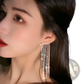 Crystal Tassel 14k Gold Plated Long Drop Earrings