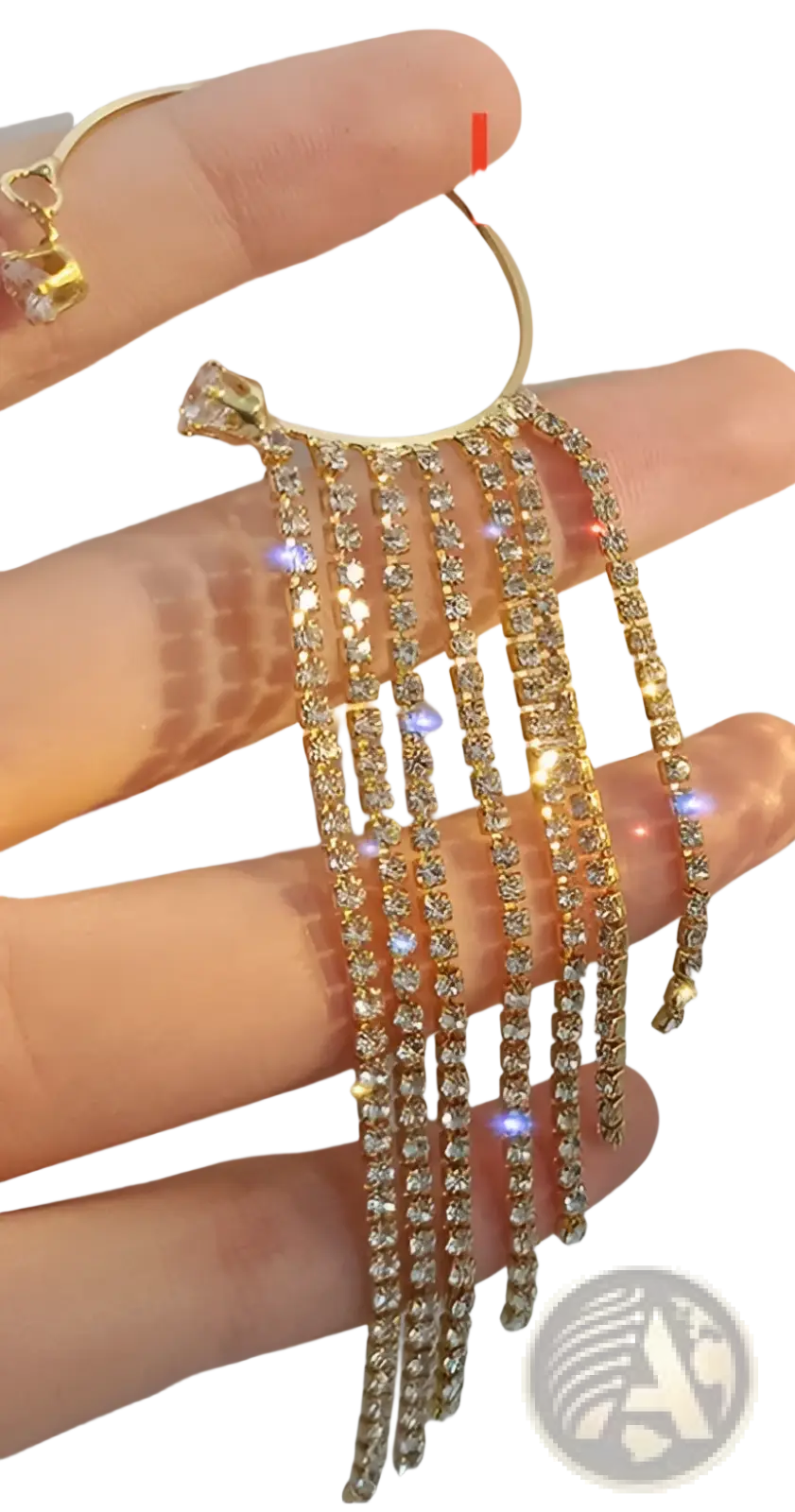 Crystal Tassel 14k Gold Plated Long Drop Earrings