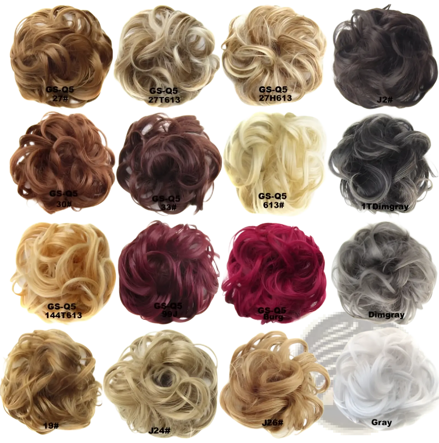 Curly Synthetic Hair Bun Extension 46 Colors