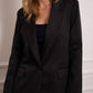 Attentif - Satin Blazer With Shoulder Pads