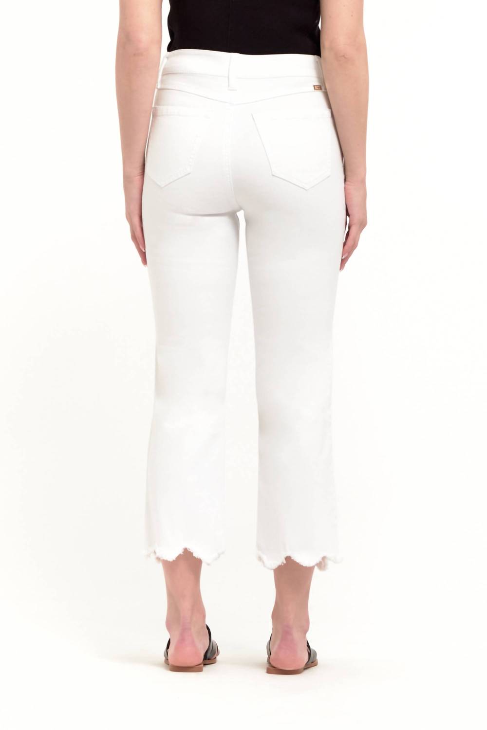 1822 Denim - Scallop High Waisted Crop Straight Leg Jean