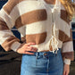 Adeline - Cropped Striped Cardigan