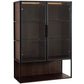 Modern Minimalist 51.2" Tall Lighted Display Cabinet with Tempered Glass