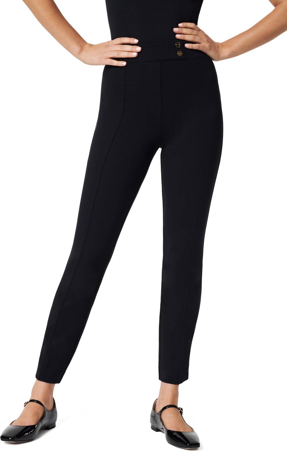 Spanx - परफेक्ट पुल ऑन एंकल टेपर्ड पोंटे पैंट्स