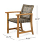 Outdoor Dining Chair Acacia Wood Frame (Set of 2)