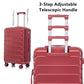 Set 3PCs 20'/24'/28' ABS Spinner Wheel Luggage Wine Red