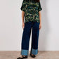 Apricot - Abstract Brushstroke Woven Top