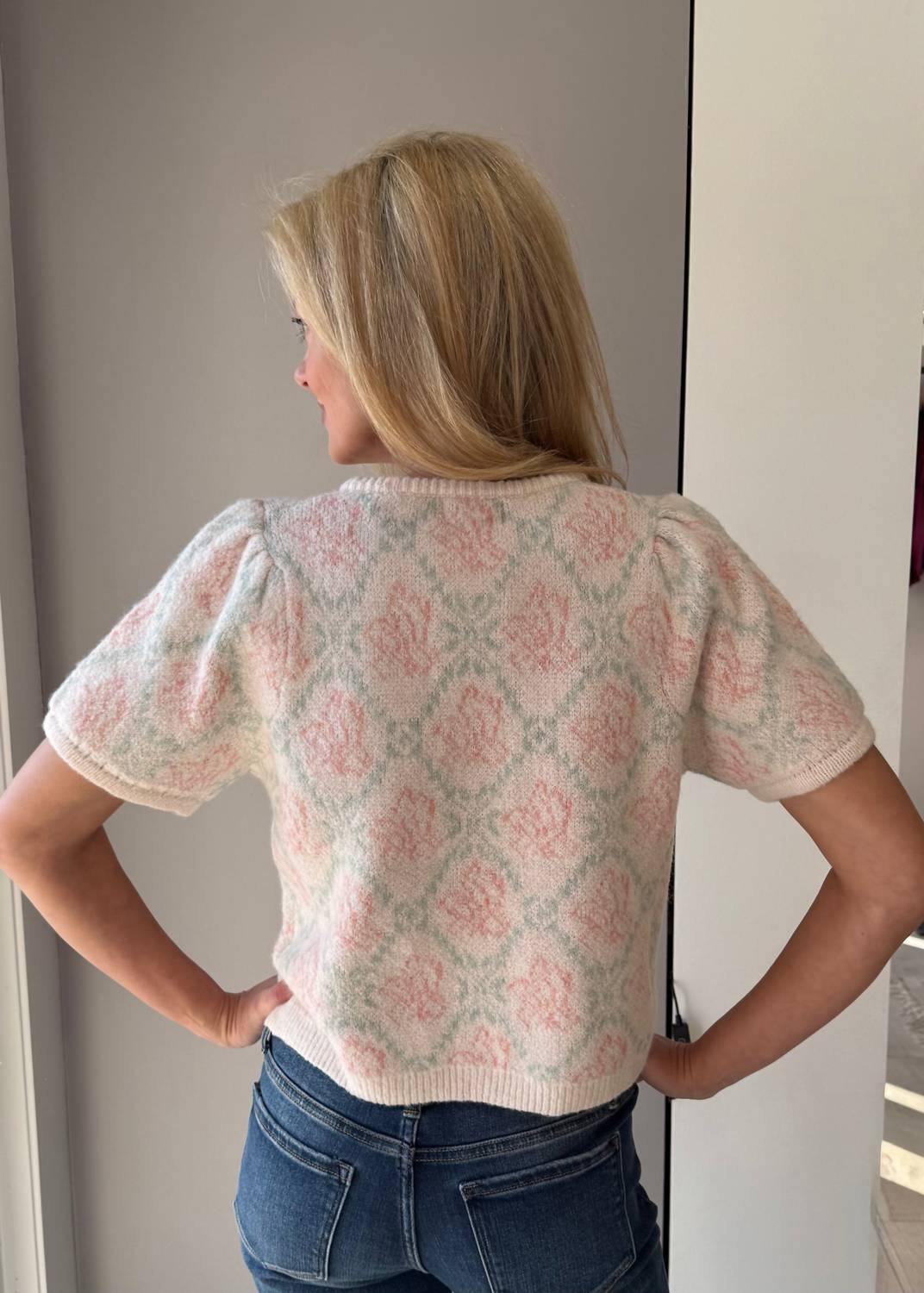 &Merci - Floral Short Sleeve Cardigan
