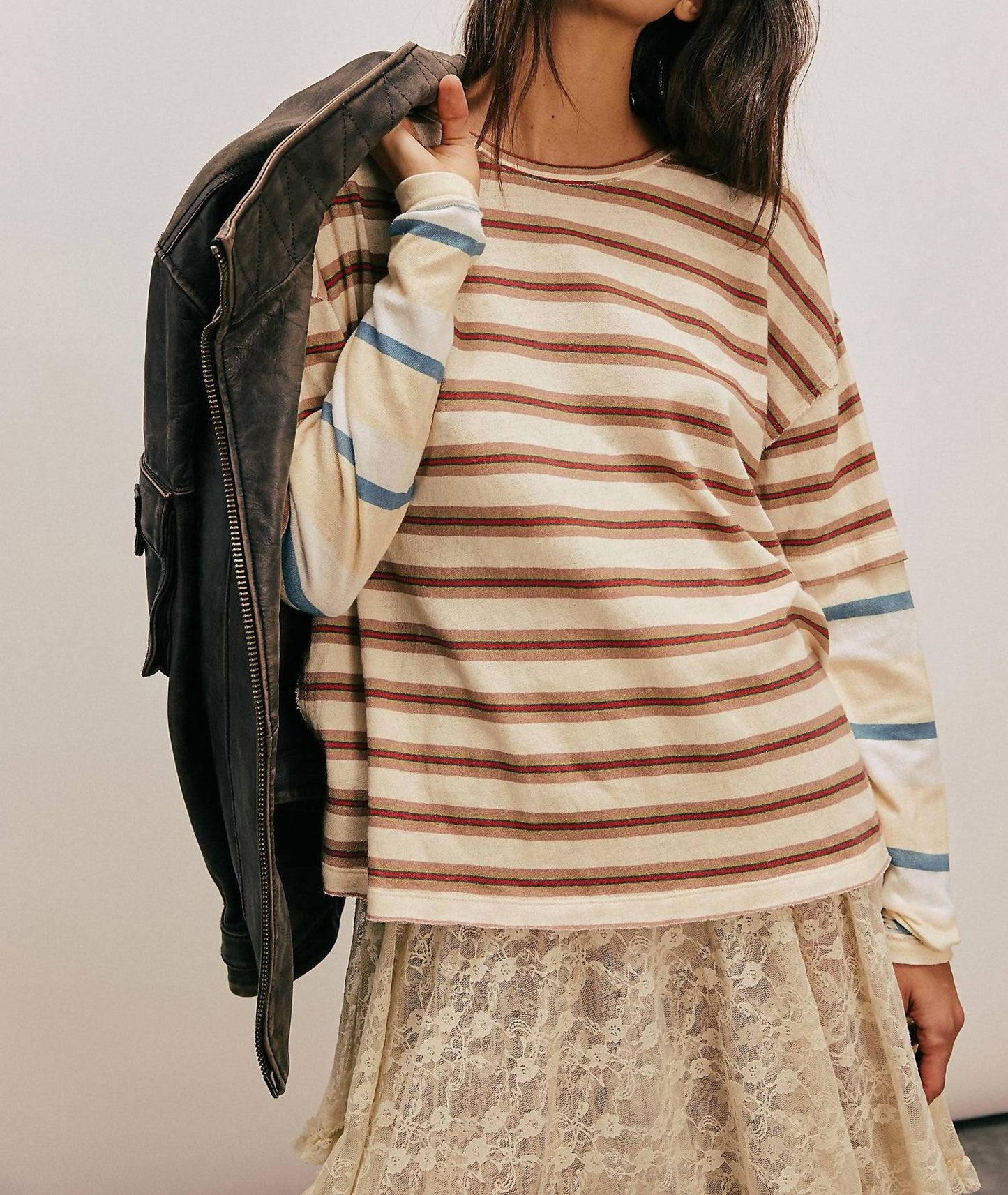Free People - Nina Stripe Long-sleeve Tee