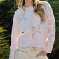 Aaron & Amber - Lace Embroidered Round Neck Bow Sweater