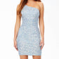 Ashleylauren - Beaded Asymetrical Lace-up Back Cocktail Dress