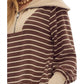 Entro - Misha Stripped Zipper Neckline Sweatshirt Dress