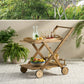 Riviera Bar Cart Natural Stained Acacia Wood Mobile Bar Cart